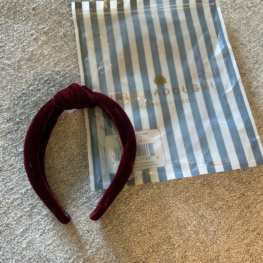 Maroon Velvet Lele Sadoughi Headband